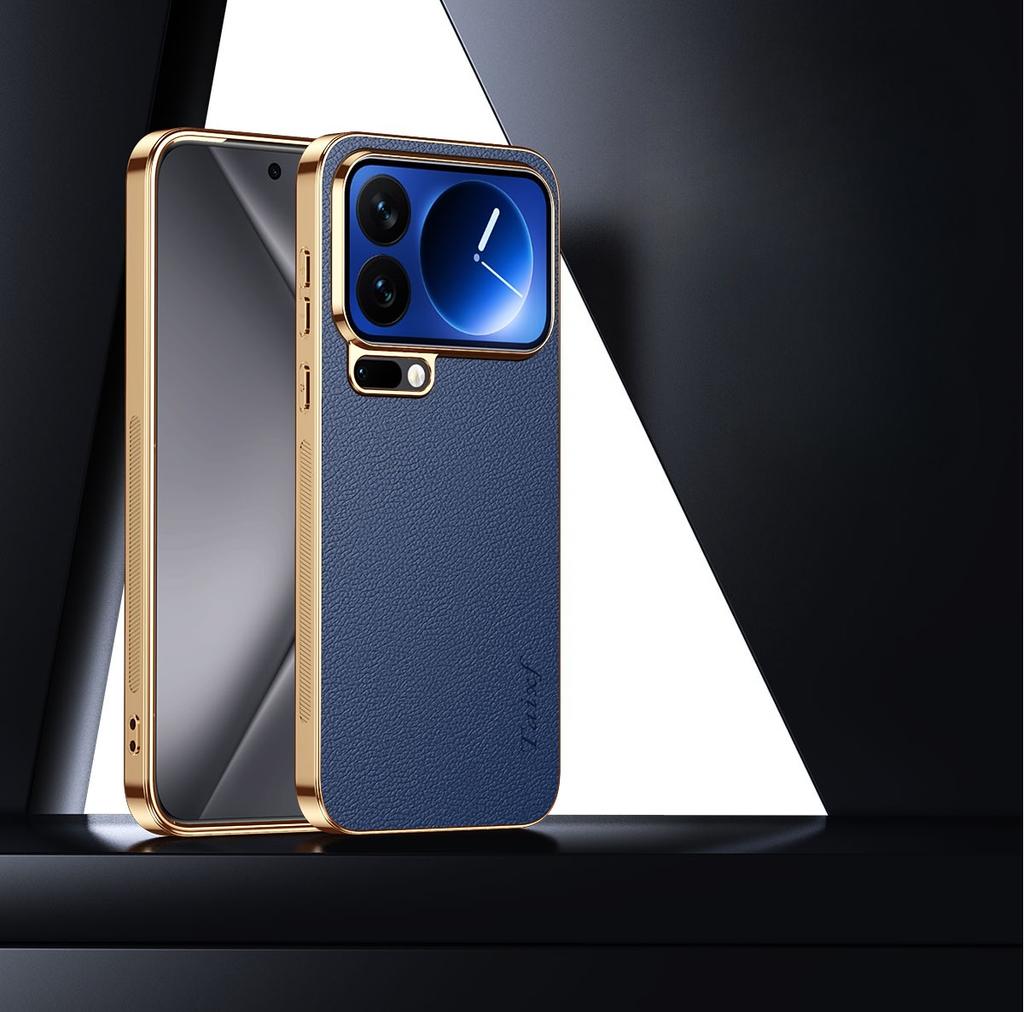 Etui dla Xiaomi 17 17Pro Max PU Skóra Platerowana Wstrząsoodporna Pokrowiec Dla MI 17 Pro Max Tekstura Wzór Liczi TPU Miękka Ramka Powłoka