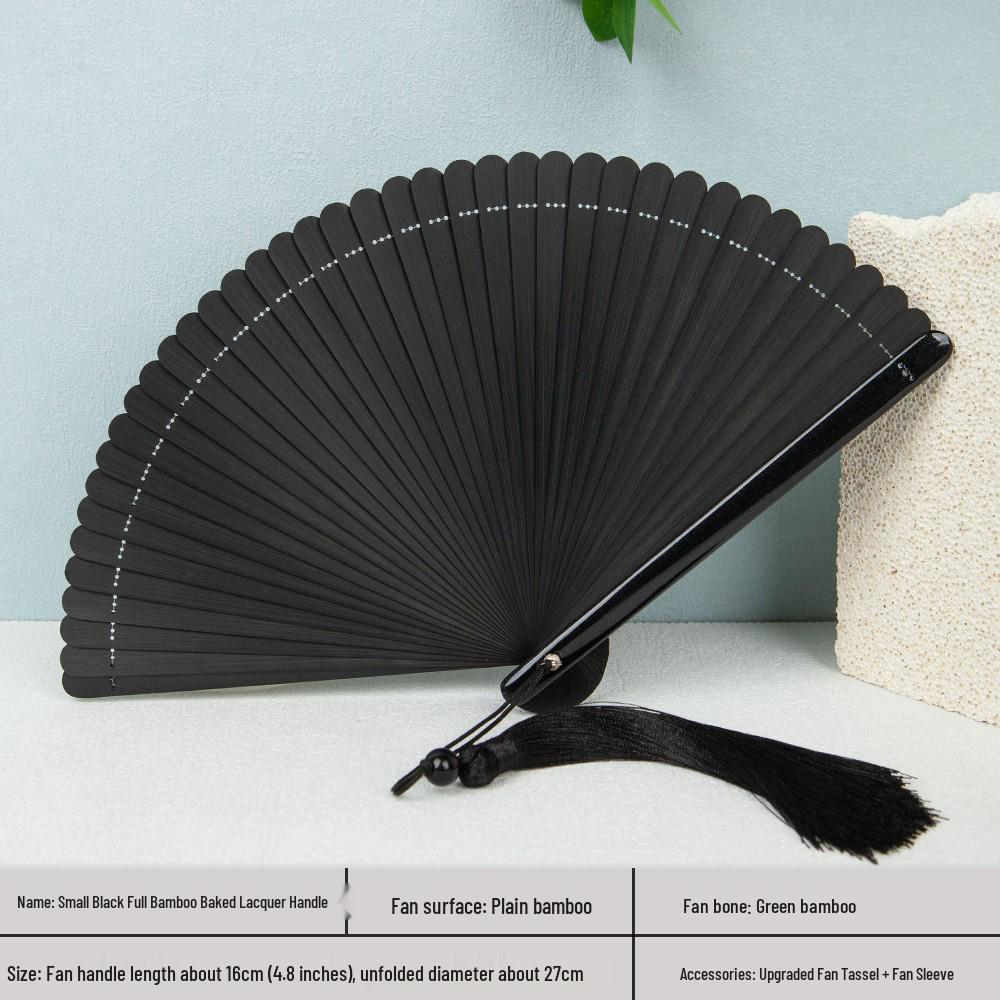 Bamboo Folding Fan: Portable Chinese Style for Summer, Cheongsam, Hanfu, and Children's Dance