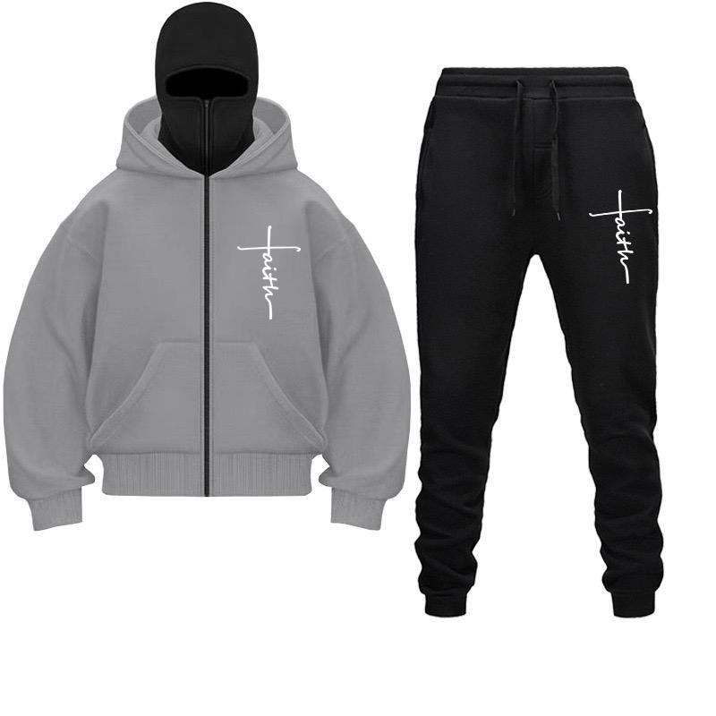 

Мужская толстовка с капюшоном на молнии, зимняя теплая повседневная толстовка Y2K с капюшоном, защитная маска на молнии, спортивная куртка для активного отдыха XL