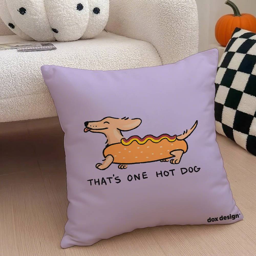 Tax Dachshund söt Kuddfodral Anti-kvalster Kuddfodral Osynlig dragkedja silkeslen kort plysch Soffkuddeöverdrag