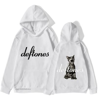 Sudaderas con Capucha Deftones Hombres Around The Fur Tour Banda Sudadera Mujeres Retro Grunge Ropa de Calle Unisex Manga Larga