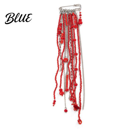 Dangle Brooch Beaded Tassel Pin Boho Chain Retro for Women