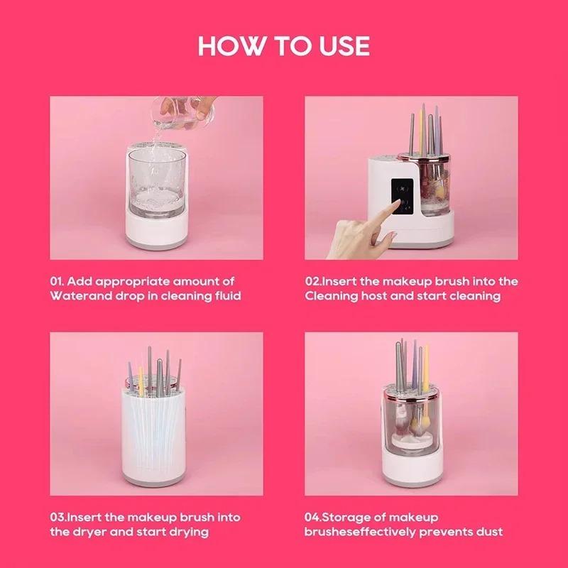 Electric Makeup Brush Cleaning Machine Beauty Tool Accessories USB Charging Makeup Brush Cleaning And Dryer Valentine's Day Gift