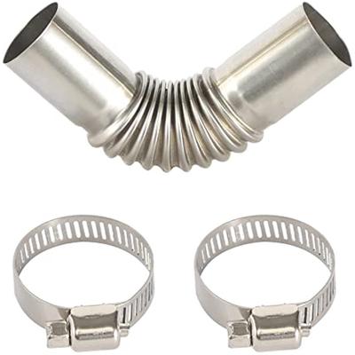 Stainless Steel Exhaust Pipe Angle Connector 25 Mm Exhaust Pipe Gas Bleed Hose Stainless Steel Auxiliary Heater Car Heater Exhaust Pipe With Two Stai