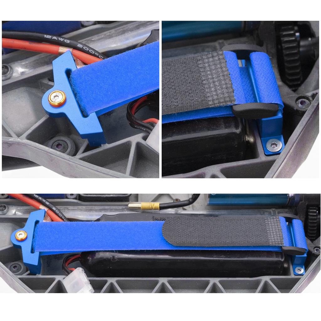 Metal Tall Battery Holder Mount Hold Down with Battery Strap for 1/10 Traxxas Slash 4x4 VXL RC Car Upgrade Parts Accessories