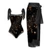 New One-piece Swimsuit Multi-color Printed Hip-wrapped Gauze Skirt Anti-light Two-piece Sunscreen Swimsuit