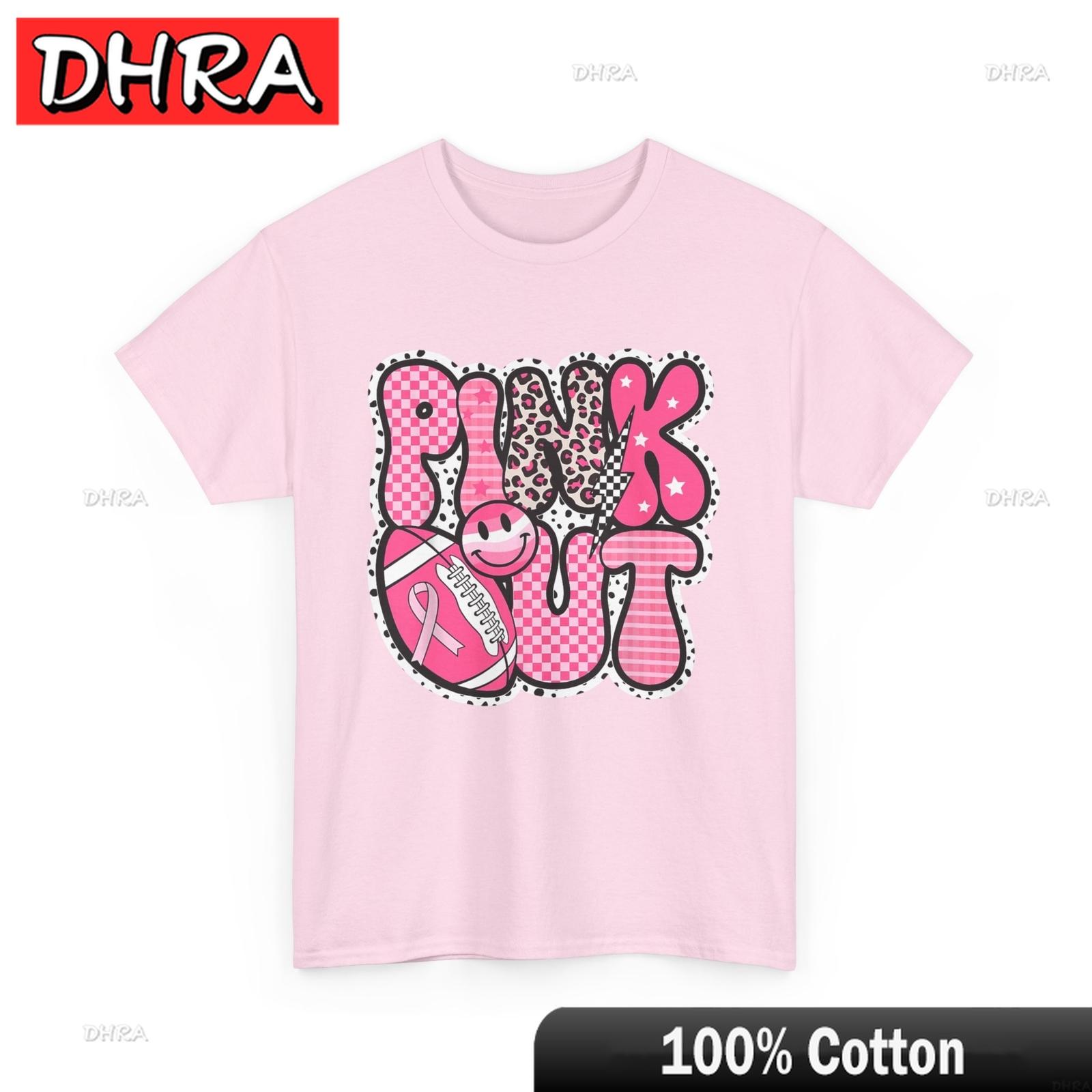 Pink Out Football Team Breast Cancer Awareness Month TShirt Abstract Colorful Vintage Tee Classic Artistic Unique Tees for Girl S