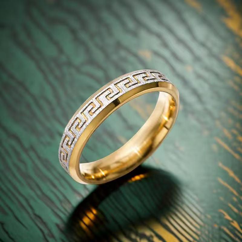 High-End Stainless Steel Titanium Couple Rings - No Fade, Plain Design