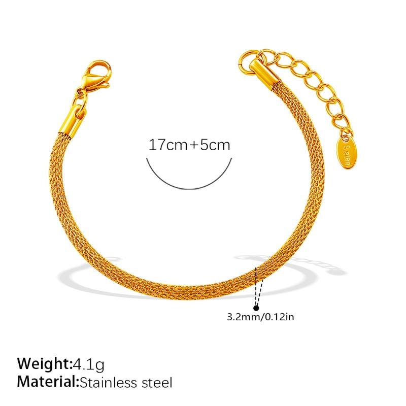 Minimalist two-tone braided bracelet & necklace set - trendy, versatile, and perfect for couples
