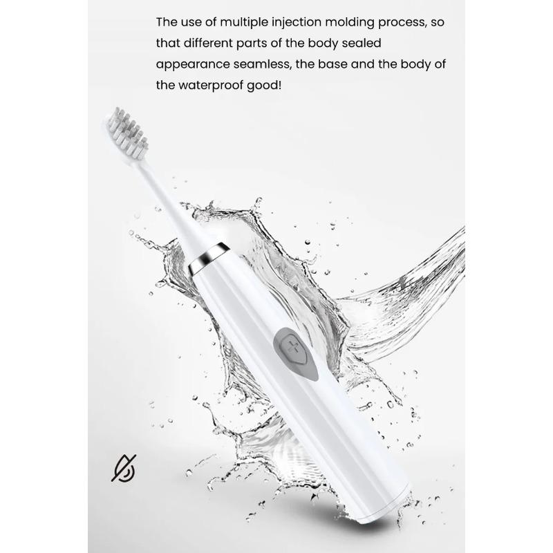 1 buc Periuță de dinți electrică albă/roz Model pentru adulți Periuță de dinți electrică cu peri moi Model pe baterii Set de familie Periuță de dinți electrică