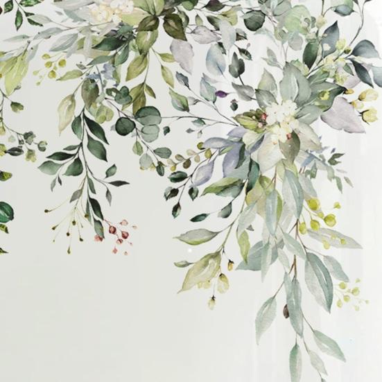 Graffiti Stickers Green Plant Leaves Self-adhesive Traceless Bathroom Toilet Cover Decor Decal Home Supplies