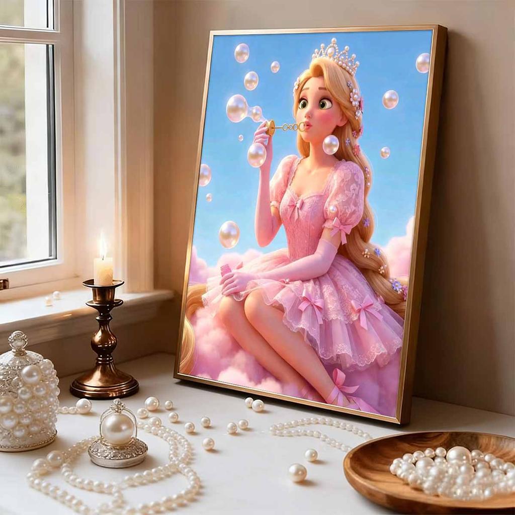 The Disney Princess Rapunzel Pearl Pattern Decoration Has A Pearl Pattern On Its Surface and Is Very Suitable for Use As A Home Decoration Item