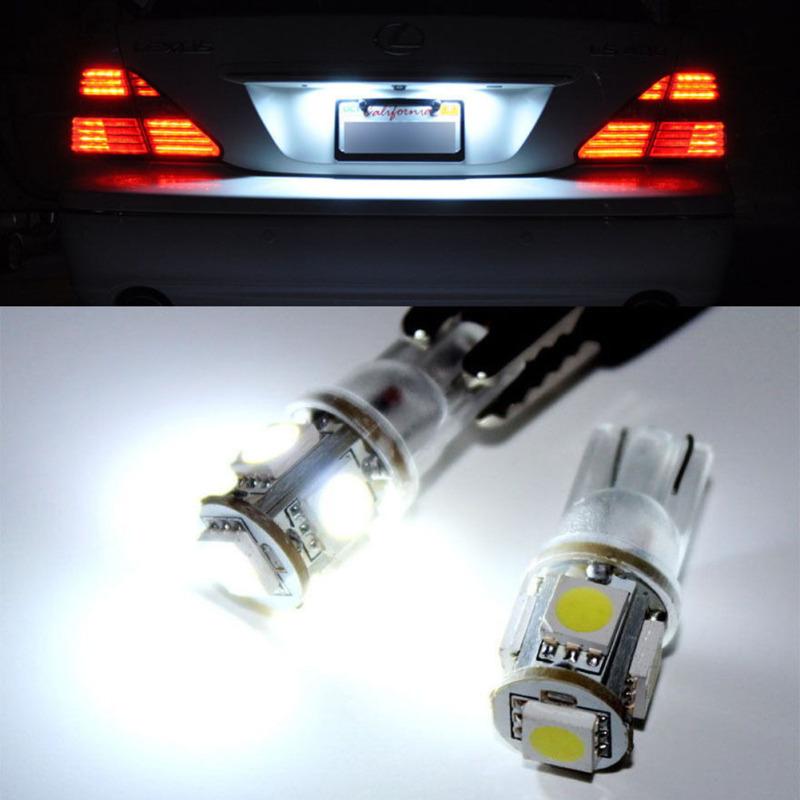 10 Pcs W5w T10 5050 5smd Car Led Light Bulbs Super Bright Width Lamp License Plate Lights Indicator