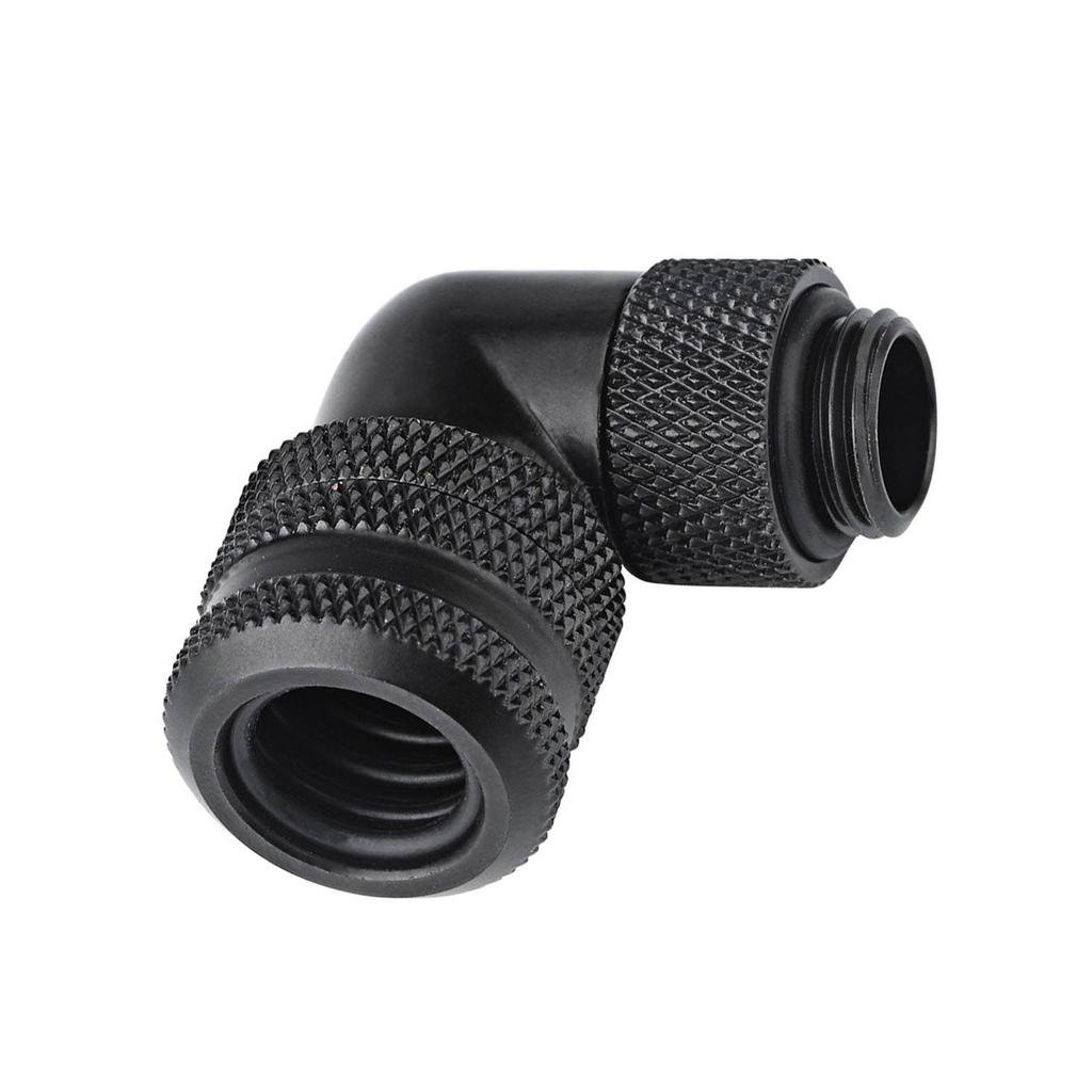 PC Water Cooling Two touch Fitting G1 4 Thread 90 Degrees Elbow Connector for 14MM Tube Black