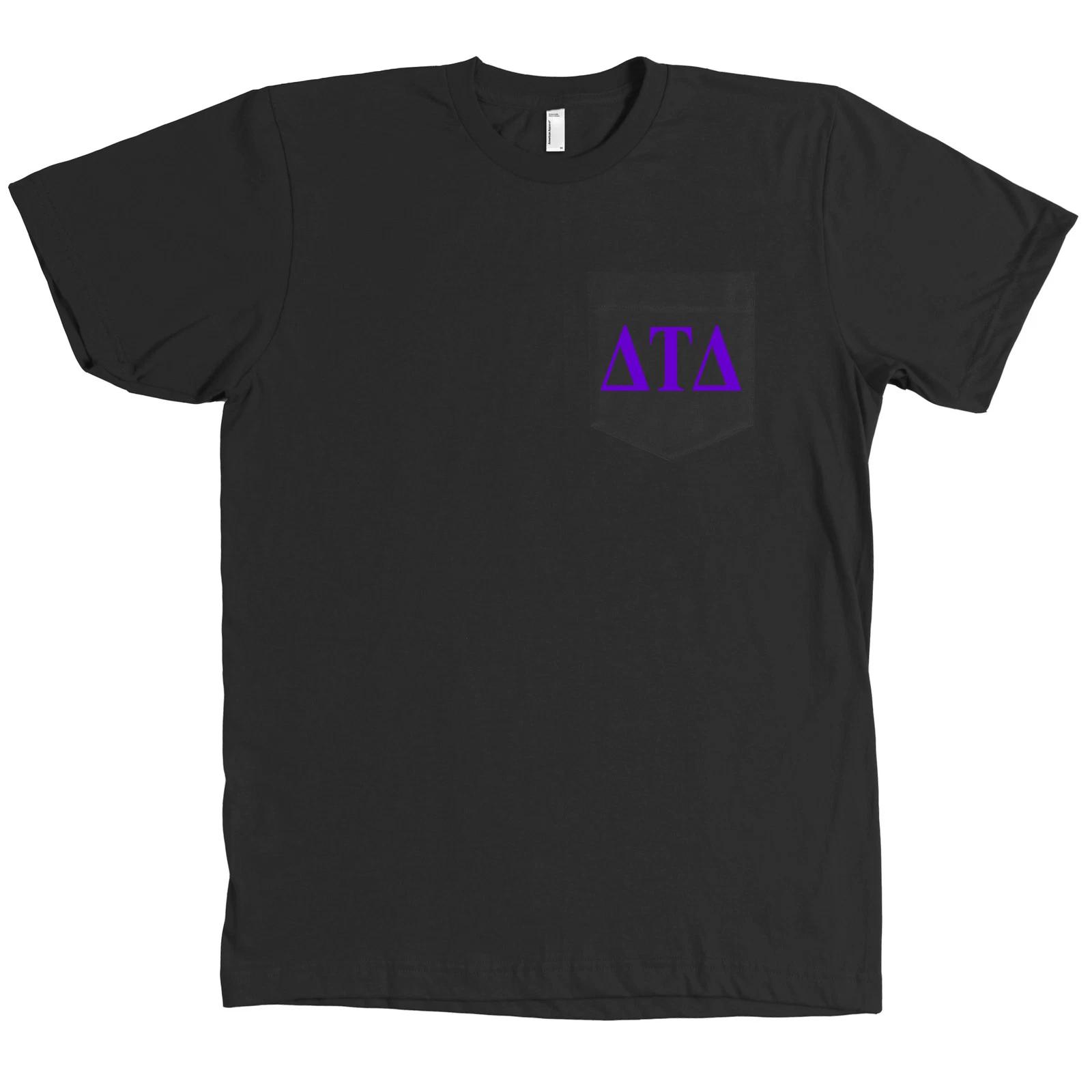 

Delta Tau Delta Bella + Canvas POCKET Black T Shirt Fraternity Letters NEW S