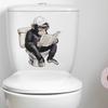 Smart Gorilla Reading Newspaper Learning Toilet Sticker Self-Adhesive Removable Bathroom Funny Home Decor Art