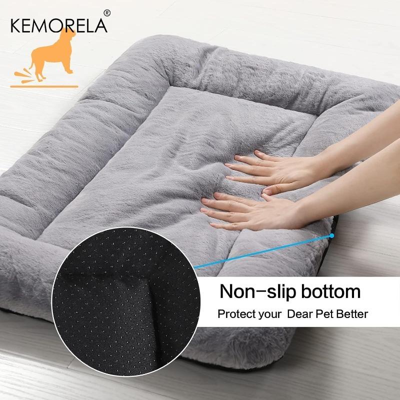Ultra Soft Dog Beds Crate Pad - Washable Anti-Slip Kennel Sleeping Mat for Medium to Large Dogs Cozy Two Sizes Available