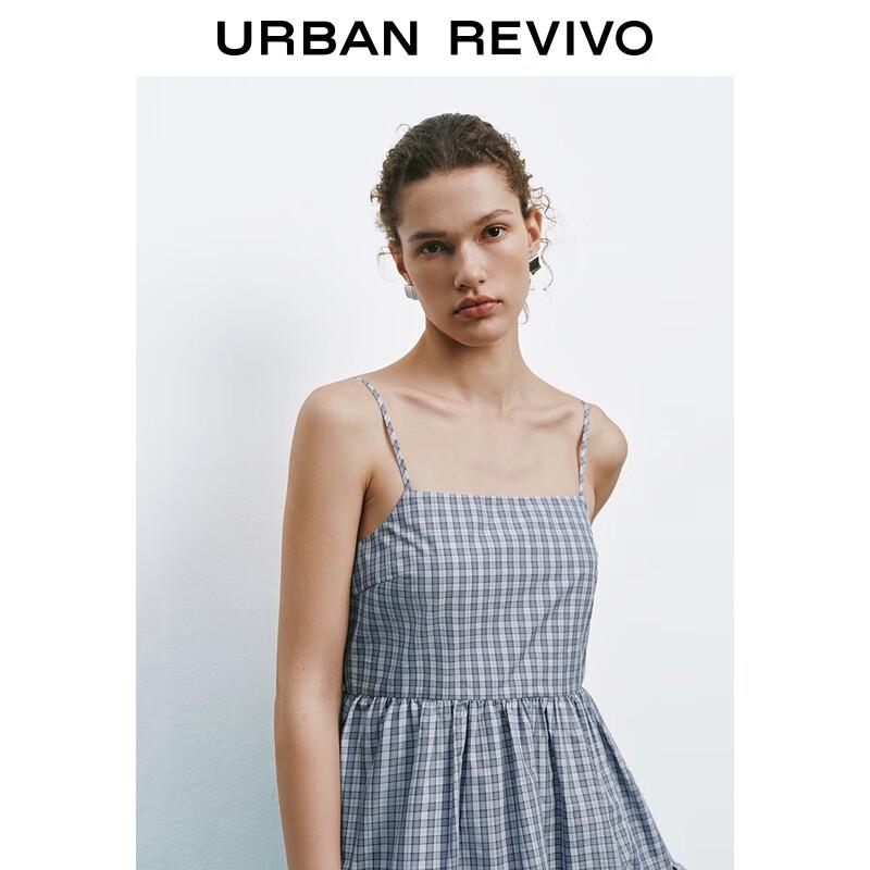 UR Women's Plaid A-Line Layered Sling Dress