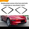 For Tesla Model Y Juniper 2025 2025 Front Fog Lamp Wind Knife Spoiler ABS Carbon Look Blade Trim Light Eyebrow Protective Cover