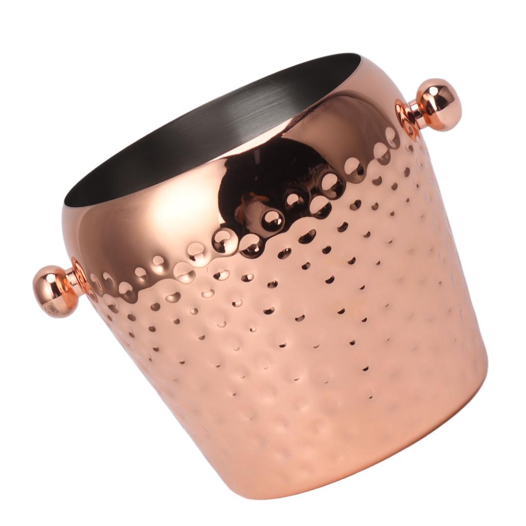 Ice Bucket Stainless Steel Mini Insulated Frozen Container for Bar Wine Champagne 1L Rose Gold
