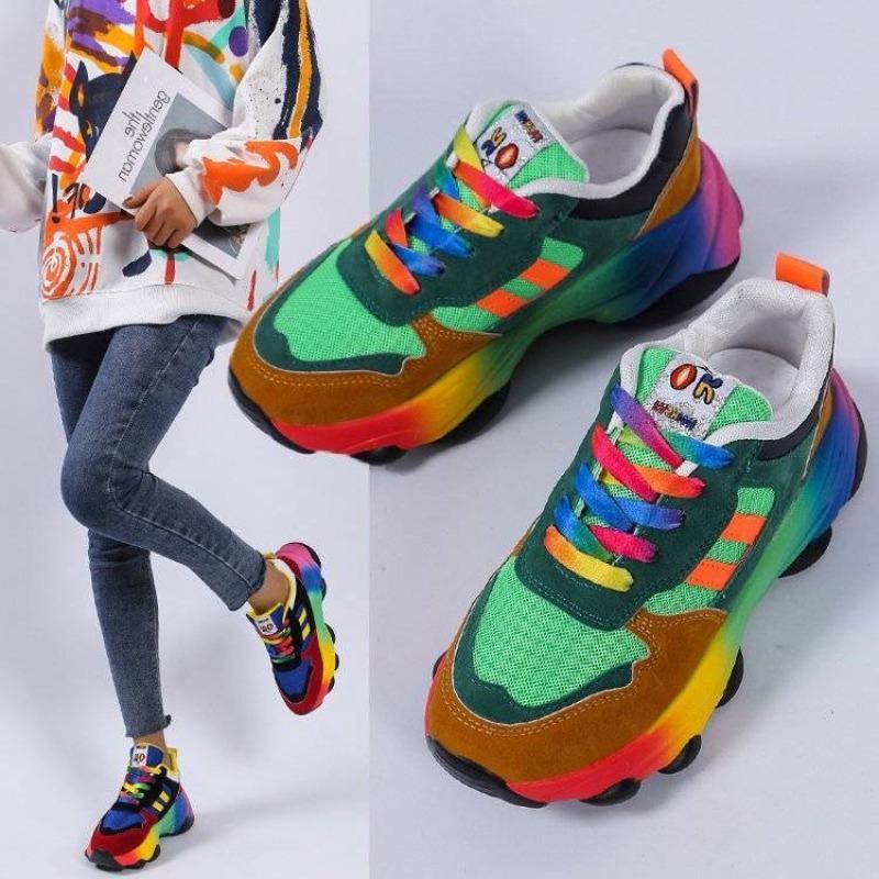 Women's Sneakers Platform Shoes 2025 New Casual Shoes for Women Lace Up Tennis Shoe Comfort Running Shoes Zapatos Mujer