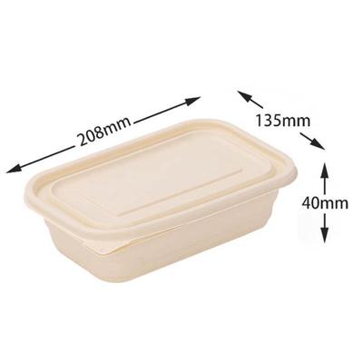 Boîte à bento rectangulaire renforcée en amidon de maïs écologique