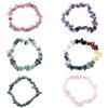 Natural Chip Stone Beaded Bracelet Irregular Crystal Gravel Stretch Bracelet Fashion Jewelry for Women Multiple Colors Available