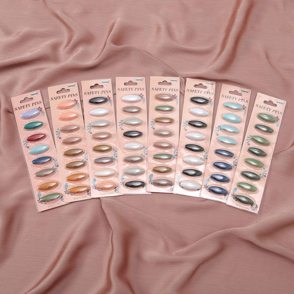 Muslim Hijab Pins For Scarf Color Black and White Safety Pins Clips Ladies Dressing Accessories Brooches For Women Scarf Pins