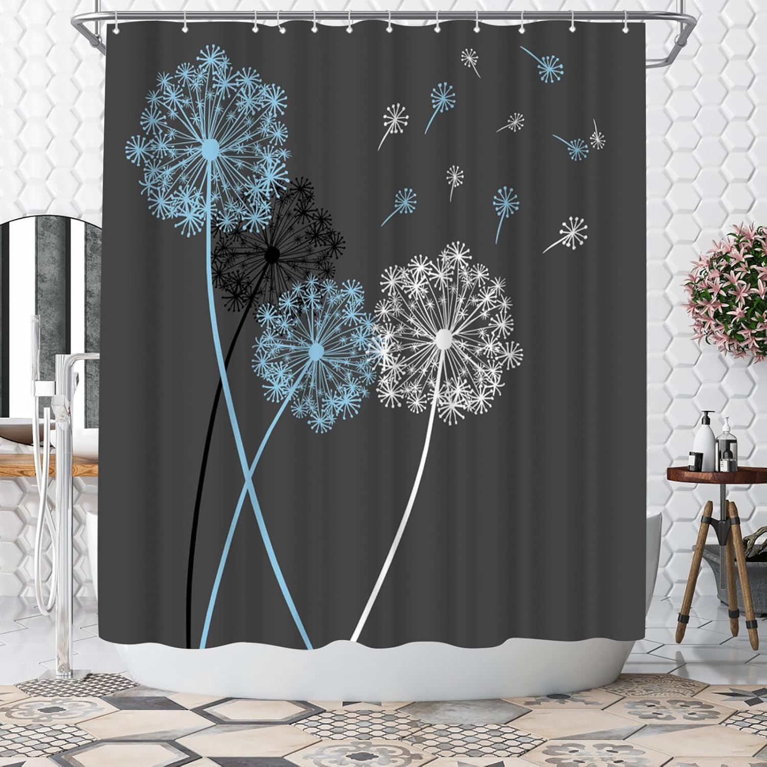 

Водонепроницаемая шторка для душа с темой одуванчиков, аксессуары для ванной комнаты, водонепроницаемая и легко моющаяся, подходит для дома, отеля 90X180cm