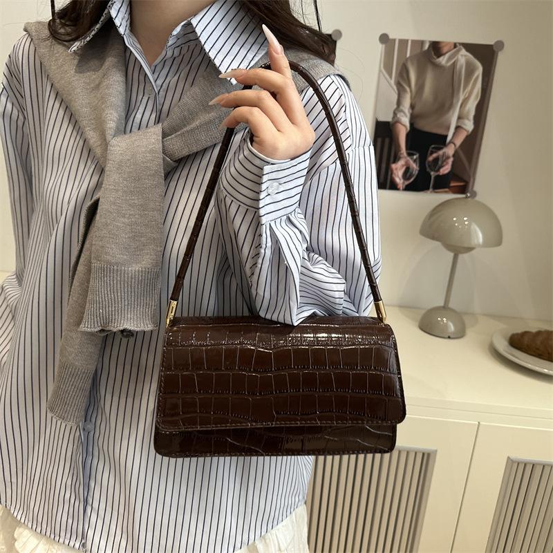 Direct Sales Stone Pattern Candy Color Small Square Bag 2025 Spring Foreign Style New Small Bag Fashion Portable Temperament Shoulder Bag