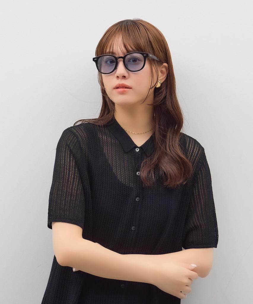 Zoff Sunglasses Colored Thick UV and Wellington-Style Lenses, Rim, Clear, Stylish, Protection, Unisex, Men's Women's [ZF241G02_14E4 ZF241G02-14E4