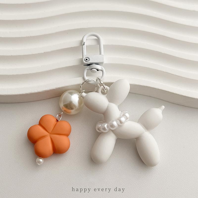Blume Acryl Ballon Hund Cartoon Niedlich Schlüsselanhänger Schlüsselring Damen Herren Neu Glitzer Niedlich Haustier Tasche Auto Halter Airpods Box Freund Geschenk