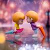 Anime Couples for Car Ornament Model Umbrella Couple Interior Decoration Figures Auto Rearview Mirror Dashboard Ornament