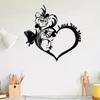 Vintage Heart Rose Metal Wall Art with Butterfly Love Text Weather Resistant Romantic Home Decor Valentine Gift