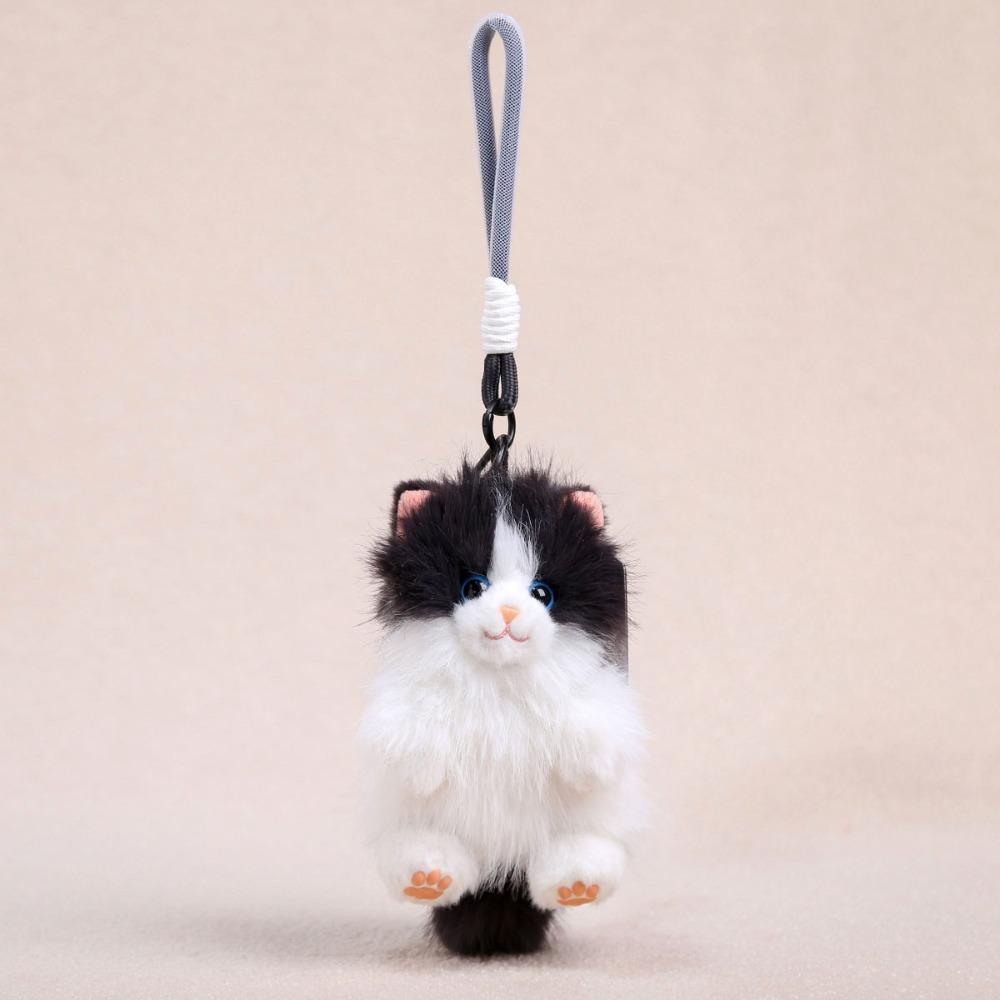 PP Cotton Plush Doll Pendant Soft Long Hair Cat Keyring Puppy Cat Plush Keychain  Girl