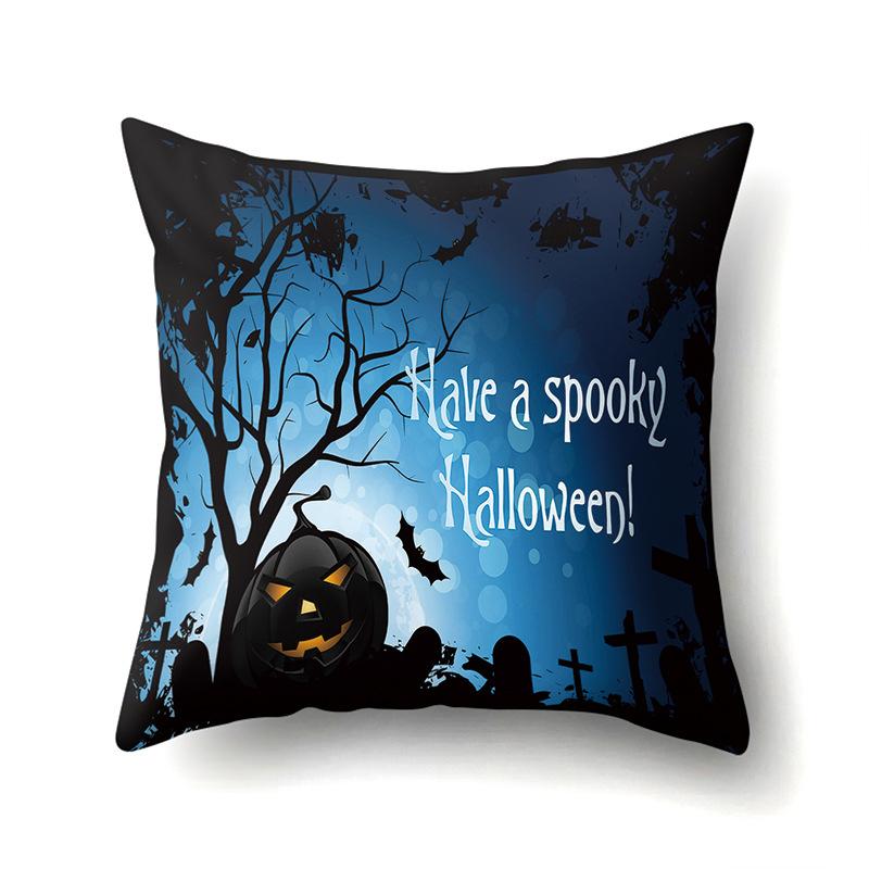 Halloween Polyester Pillow Case Car Waist Pillow Pumpkin Sofa Cushion Cover Office Living Room Pillow Case
