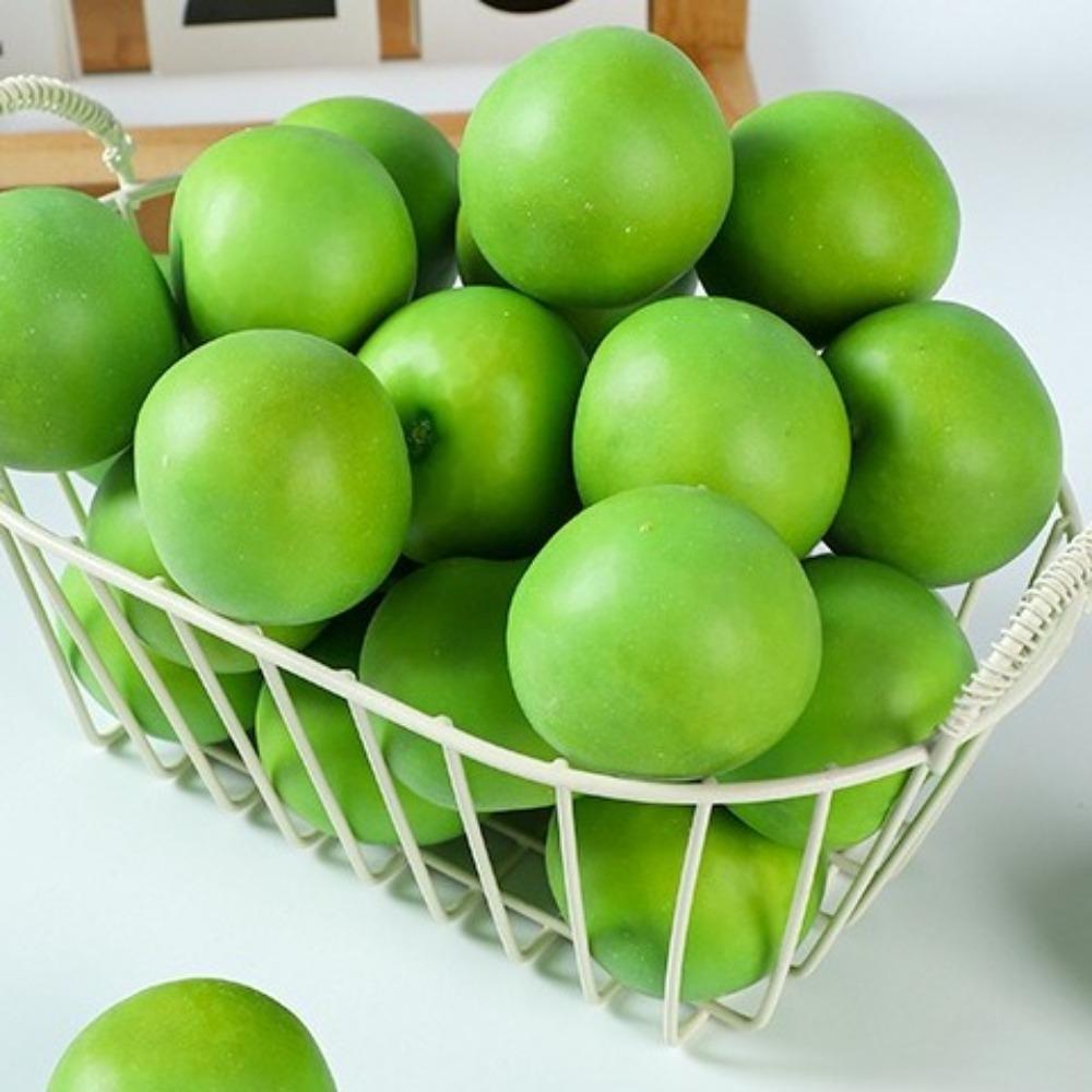

10 шт. Реалистичные мини искусственные зеленые сливы из пенопласта, реквизит для еды, украшение для кухни зелёный