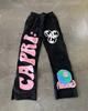 ZYLLO Y2k High Waist Sports Pants Gothic Retro Letter Trousers Men Loose Casual Versatile Wide Leg Pants Women