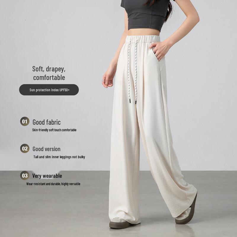 HSTYLE Women's UPF50+ Cool-Feel Wide-Leg Casual Pants