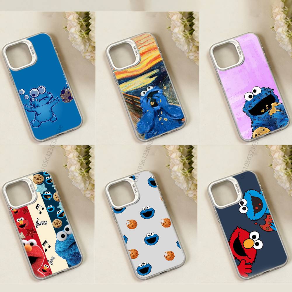 Cartoon C-Cookies Monster Phone Case for iPhone 15 16 Pro Max Air SE 11 13 Pro 14 Plus 12 11Pro 15Pro Max 16e Cover