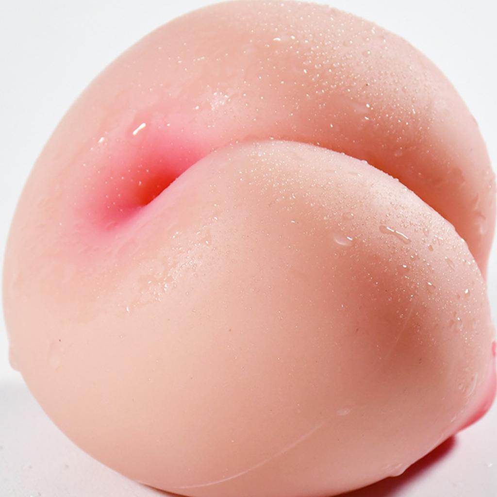 Peach Shape Male Masturbator Sex Doll with Anal Textured Channel Portable Silicone Pussies Masturbation Cup Adult Sex Toys for Men Penis Glans Trainer