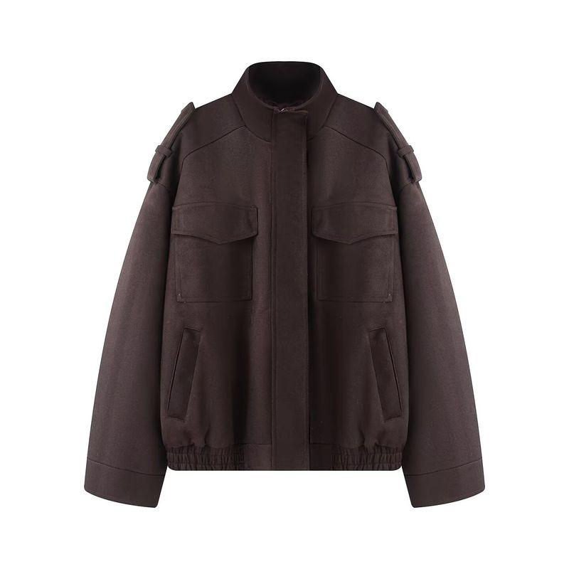 Za Autumn and Winter New Arrivals Women's Clothing Zr European and American Style Fashionable Pocket-Decorated Suede Texture Leather Jacket 4341770