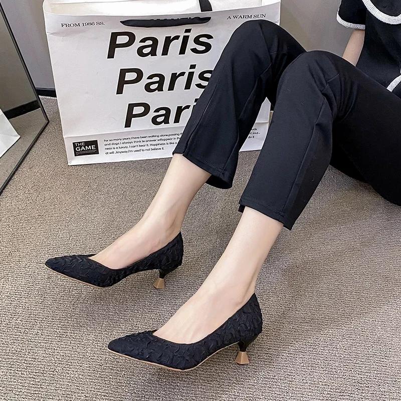 Pointy Stiletto Heels Dress Party Women's Office Women's Shoes Fashion Simple Everything Solid Color Spring Zapatillas Mujer