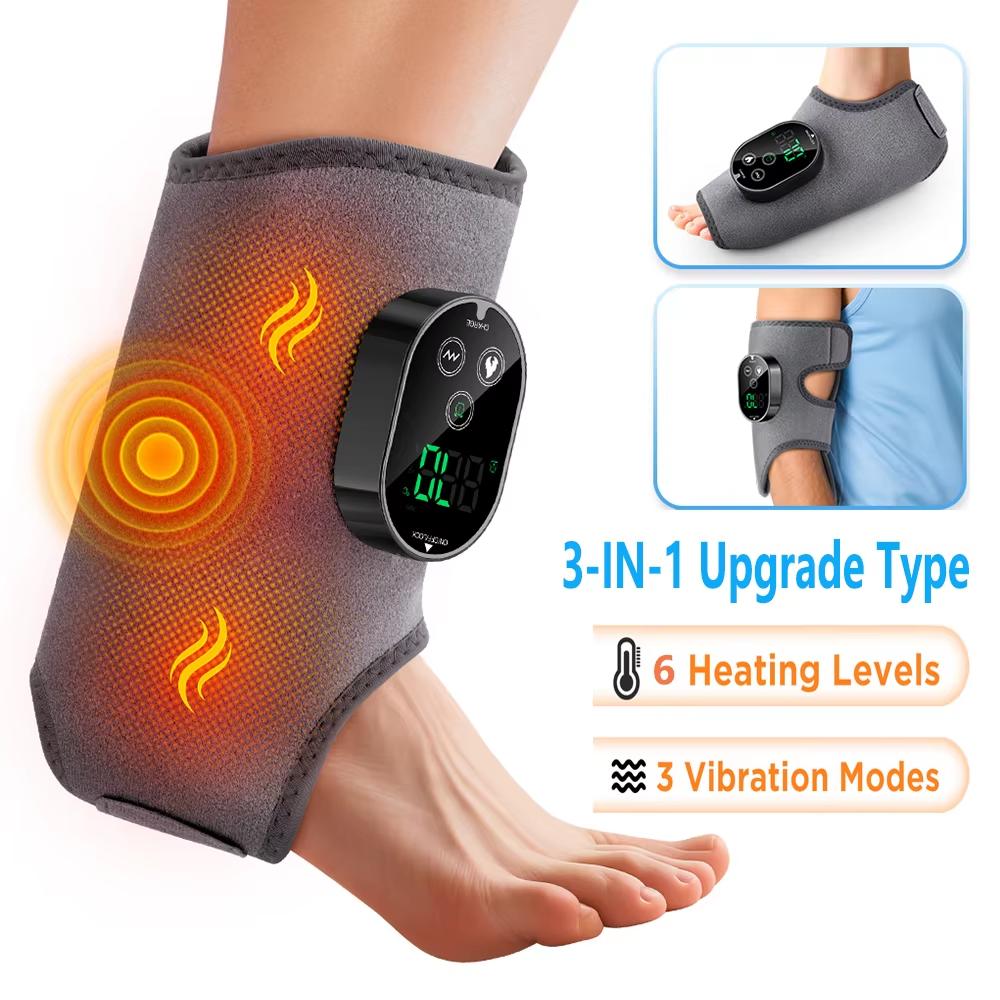 Le masseur électrique des pieds et des mains peut vibrer et chauffer les chevilles et les articulations du support sont portables,