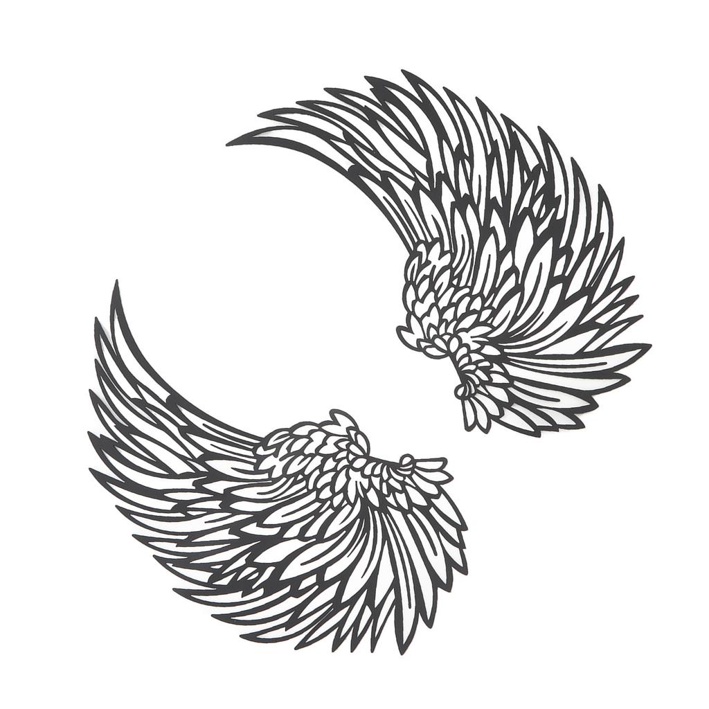 Angel Wings Metal Wall Art Indoor Outdoor Hanging Metal Angel Wings Wall Decor with LED Lights for Home Bedroom Living