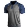 Maglietta POLO casual da uomo, colletto polo, cerniera, manica corta, moda, verde mimetico, uomo