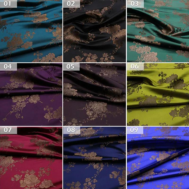 1/2/3/4 Meter Chinese Style Brocade Silk Fabric Satin Jacquard Fabric For Diy Sewing Cheongsam Dress Stage Film Garment Fabric