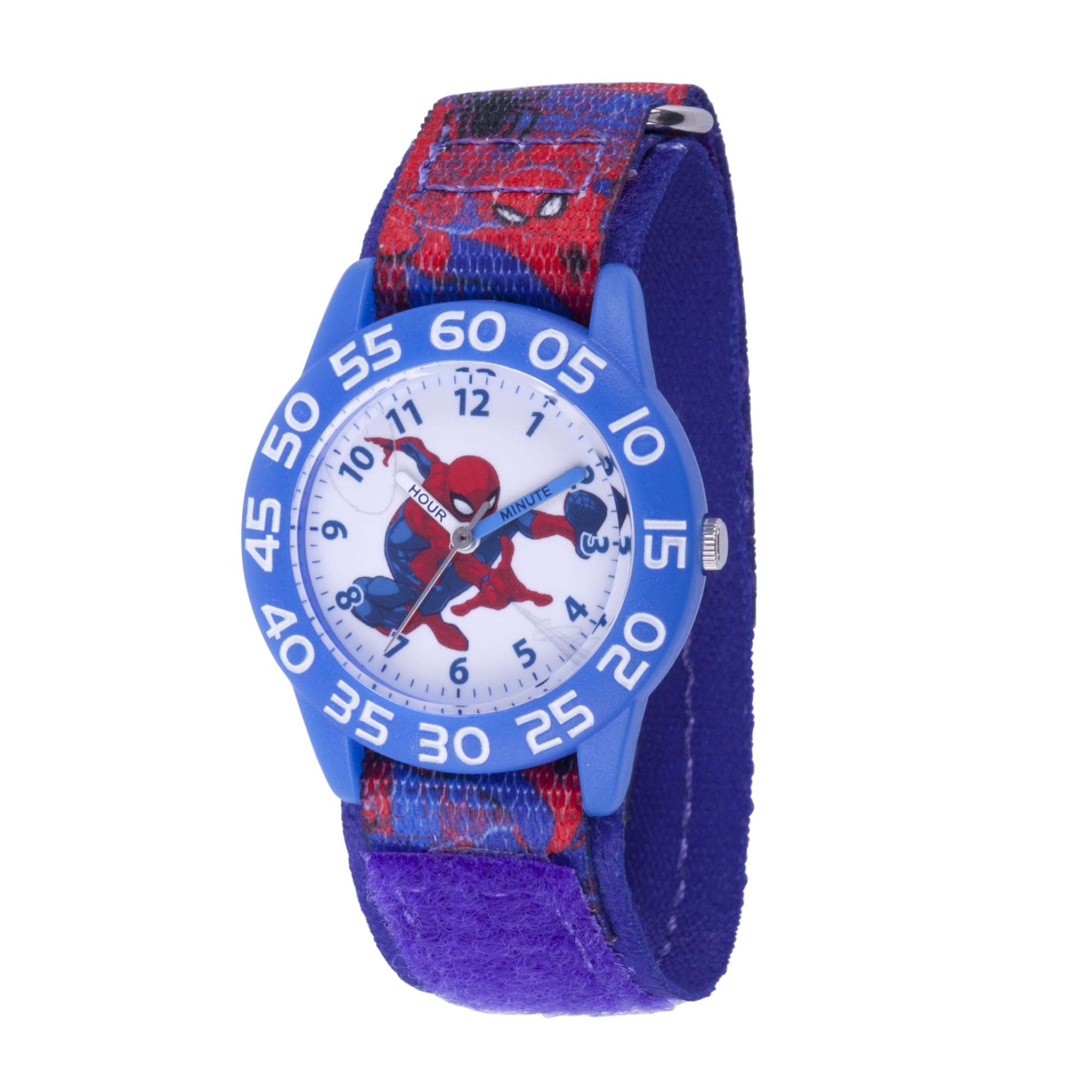 

Часы Marvel Quartz Plastic and Nylon Casual Blue Spider-Man Boy s Watch, цветные (Модель WMA000193)