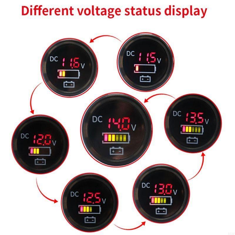 2025 New for DC 12V 24V Car Voltmeter with LED Digital Display Panel Waterproof Gauge Meter for Boat Marine Truck ATV