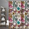 Shower Curtain Set: Cow Bone & Boot Pattern with Waterproof Fabric
